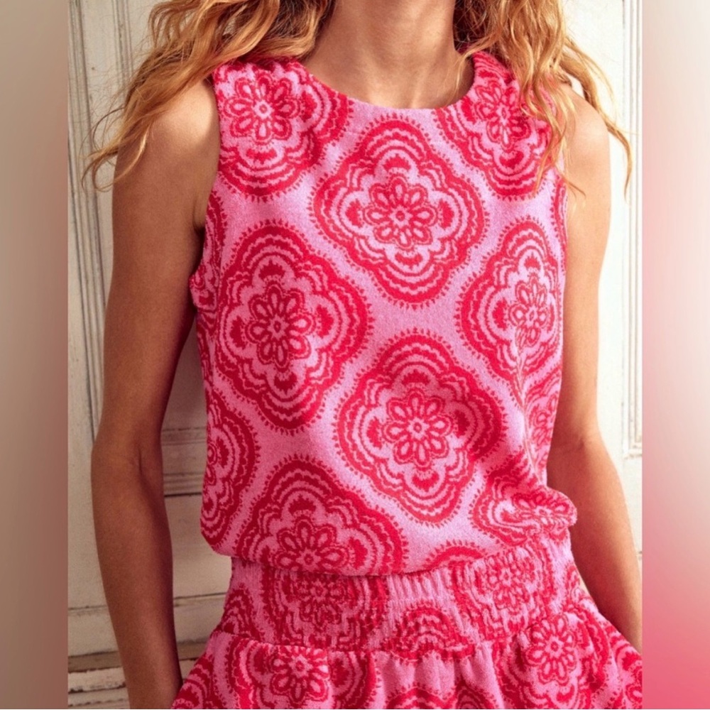 Boden Vibrant Red and Pink Tank Top - Picture 3 of 3